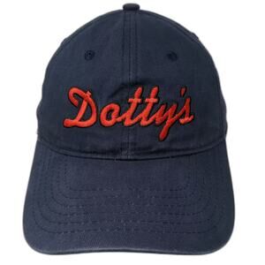 Apollo Baseball Cap Blue Red One Size Slideback Dotty's Embroidered Logo Hat